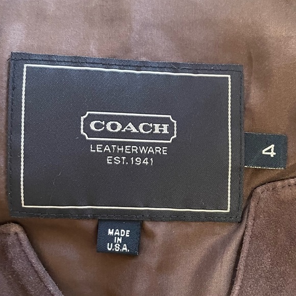 Coach 1941 Brown Camel Fur Trimmed Shift Tent Silk Lined Midi Dress 4 - Picture 6 of 8